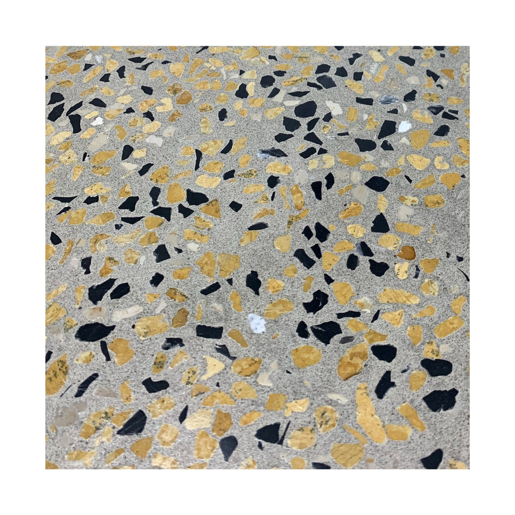 Gold, Black & White Terrazzo Stone Inlay - 120K BTU - Large 48